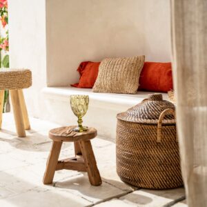 Tabouret Yatai en teck recyclé – Naturel – S