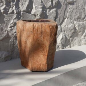 Bougeoir tronc d'arbre naturel