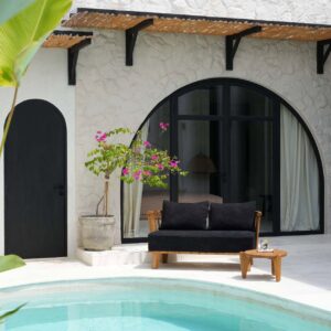 Canapé Malawi 2 places – Teck naturel noir — vue 2