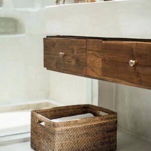 Panier à magazines colonial en rotin naturel – XL — vue 2