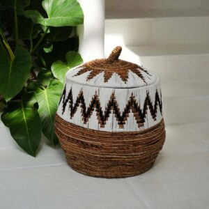 Panier en feuille de bananier – Naturel Blanc – L — vue 2