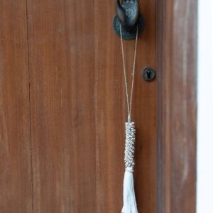 Pompon coquillages et coton – Naturel