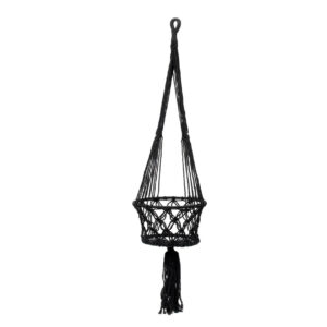 Suspension macramé pour plante - Noir - L — vue 2