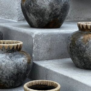 Vase en terre cuite Styly – Gris Antique – S
