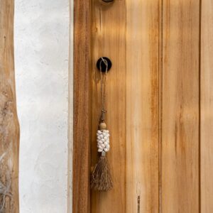 Pompon coquillages et raphia – Naturel