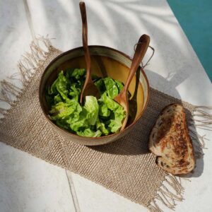 Fourchette à salade torsadée en teck — vue 2