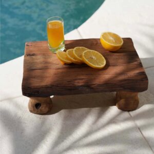 Plateau de service en teck naturel — vue 2