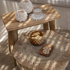 Set de table rond en raphia crocheté – Naturel