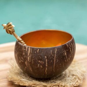 Bol en noix de coco naturel doré — vue 2