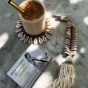 Porte-clés macramé arête de poisson – Crème