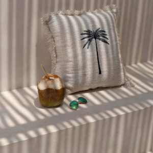 Housse de coussin Gili Palmier – Noir naturel — vue 2