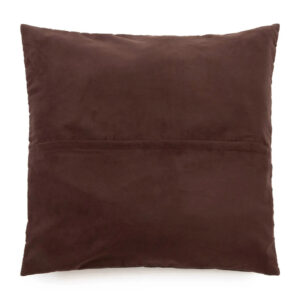 Housse de coussin en cuir quatre panneaux – Chocolat 60x60