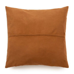 Housse de coussin en cuir quatre panneaux – Camel 60x60