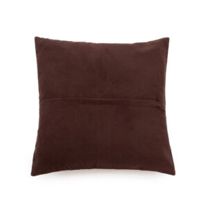 Housse de coussin en cuir quatre panneaux – Chocolat 40x40