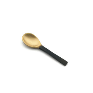 Mini cuillère à sel en laiton – Noir & Or