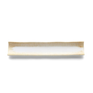 Plat long en céramique Da Rocha – Blanc Miel