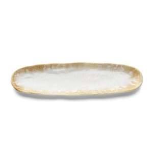 Plat ovale Da Rocha – Blanc miel