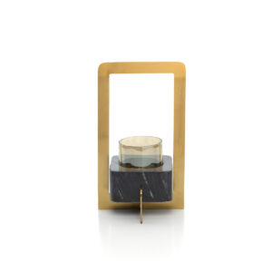 Bougeoir Marbre d'Or – Or & Noir – M