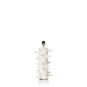 Lampe de table sculptée en papier mâché – Blanc – M