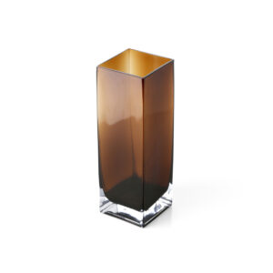 Vase cubique en verre ambré – Grand