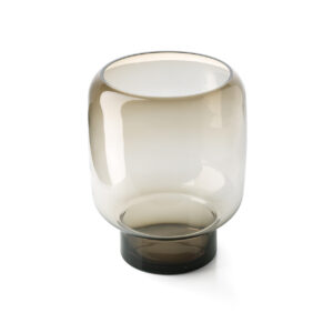 Vase cube fumé – Marron – Grand