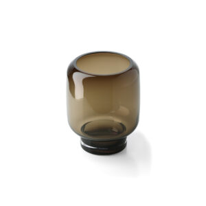 Vase cube en verre fumé – Brun – S