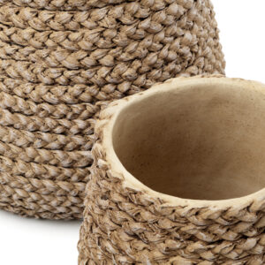 Cache-pot en béton tressé – Naturel – M