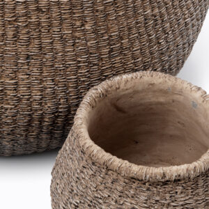 Cache-pot en béton Faux-Puff – Marron – M