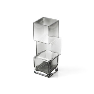 Vase en verre recyclé Rummikub – Gris foncé – Grand