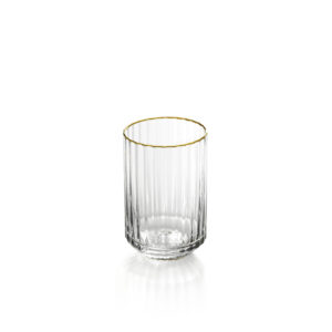 Tumbler en verre recyclé – Bord doré naturel