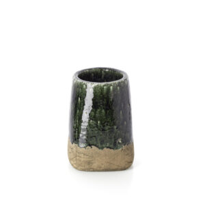 Cache-pot conique vert mousse – Grand format