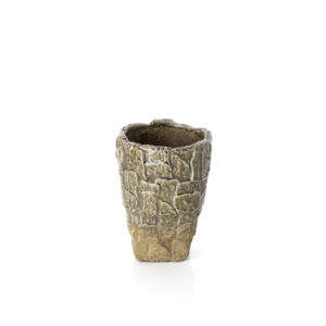 Vase en grès texturé – Gris Pierre – S