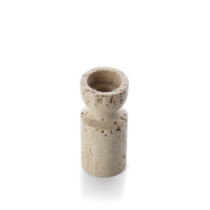 Bougeoir en travertin sablier – Beige – S — vue 2