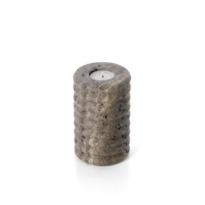 Bougeoir en travertin ondulé – Gris – M — vue 2