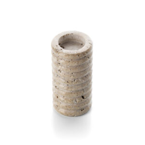 Photophore en travertin strié – Beige – Grand — vue 2