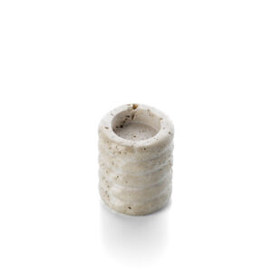 Bougeoir chauffe-bougie en travertin Ripple – Beige – S — vue 2