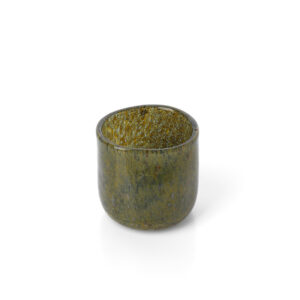 Bougeoir en verre soufflé – Vert olive