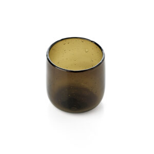 Bougeoir en verre soufflé Éclat — Brun fumé