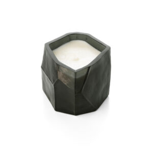 Bougeoir en verre fumé Olivine