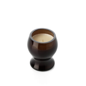 Bougeoir en verre fumé Moka