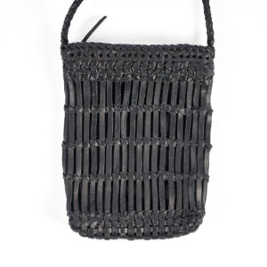 Sac bandoulière tressé en cuir noir Voodoo — vue 2
