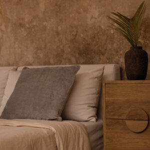 Housse de coussin en velours – Gris – 50x50
