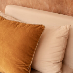 Housse de coussin en velours – Moutarde 50x50