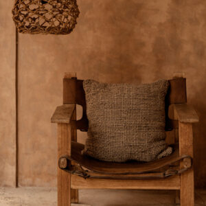 Housse de coussin en lin naturel – Noir naturel — vue 2