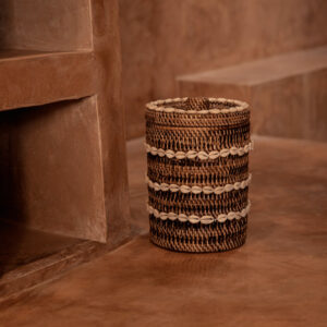 Panier de rangement en rotin tressé motif coquillage — vue 2