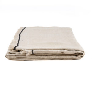 Nappe en lin Tuscany – Naturel Noir – 150x250