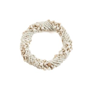 Rond de serviette perlé - Blanc — vue 2