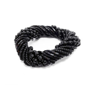 Rond de serviette perlé noir