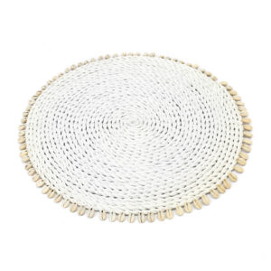 Set de table en seagrass et coquillages – Blanc