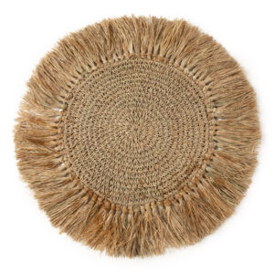 Set de table rond en raphia crocheté – Naturel